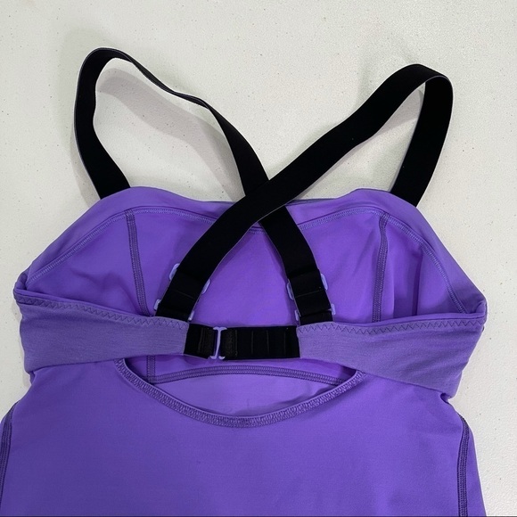 ❤️ LULULEMON Catch Me Purple Black Back Cross strap back tank A32 - Picture 14 of 14